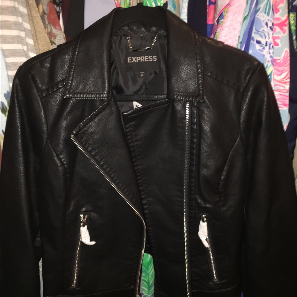 Express- Black Faux leather jacket
